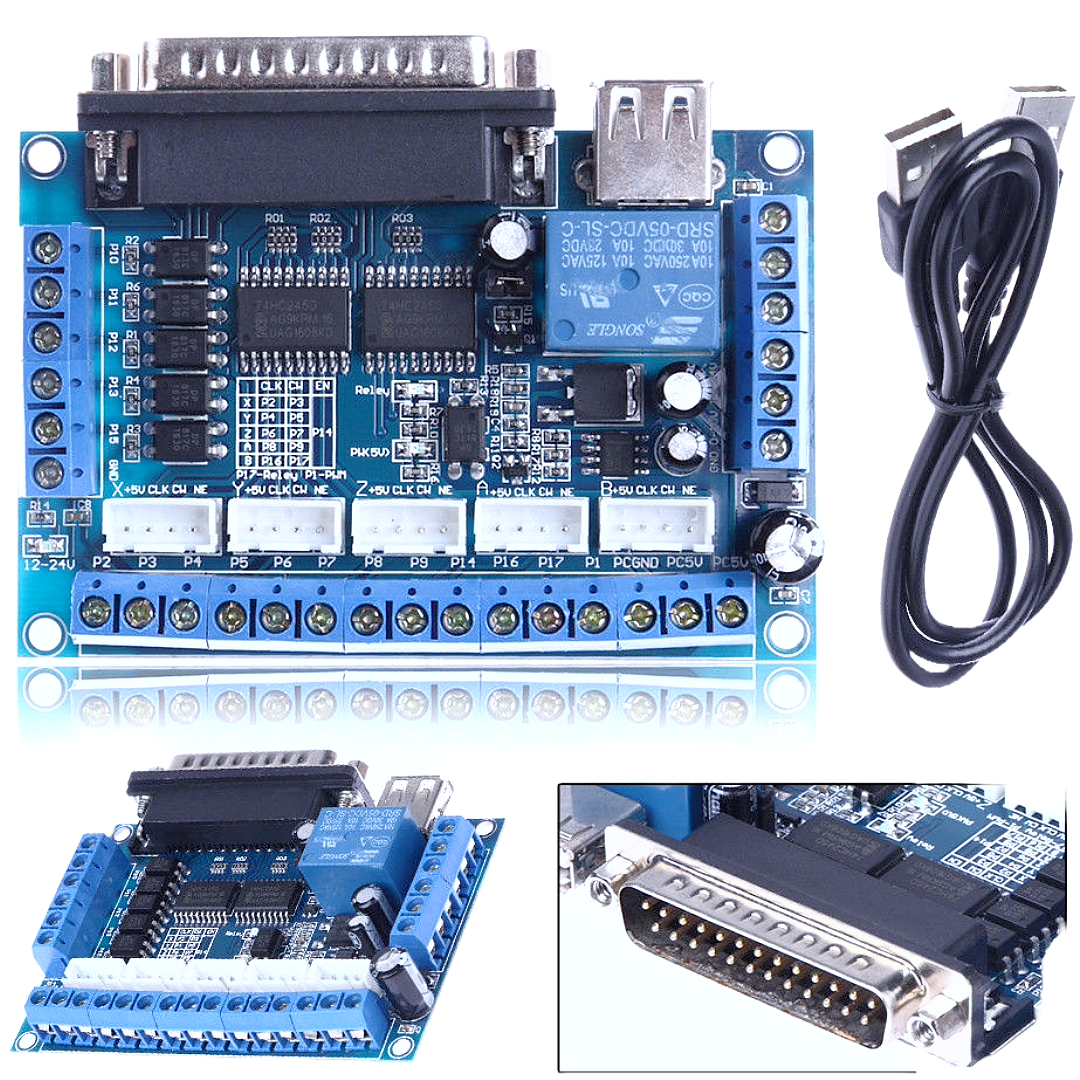 MACH3 Interface Board CNC 5 Axis With Optocoupler For Stepper Motor ...