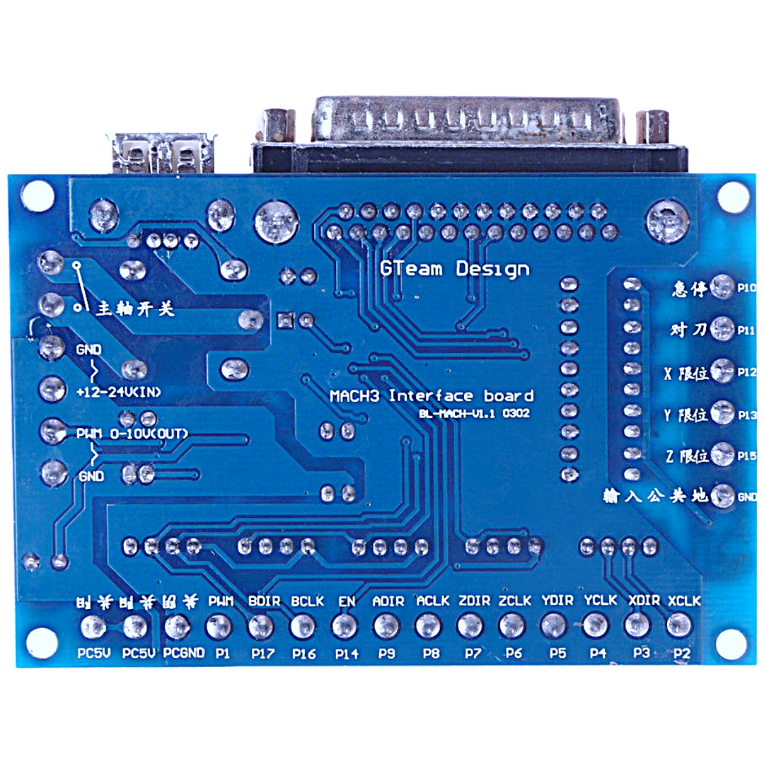 MACH3 Interface Board CNC 5 Axis With Optocoupler For Stepper Motor ...
